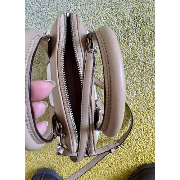 COPY - Coach Bleeker Bag Mini Preston Satchel Stripped Tan White Bag Crossbody - Picture 7 of 14